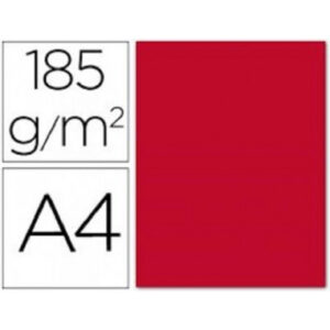 CARTONCINO A4 185GR ROSSO 50PZ