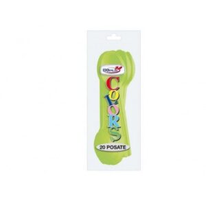 CUCCHIAI PLAST.VERDE MELA 20PZ