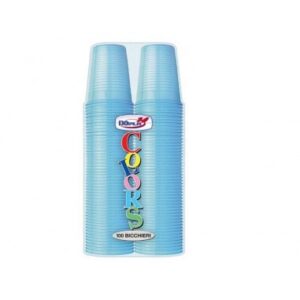 BICCHIERI PLAST.CELESTE CONF.100PZ