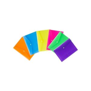 BUSTE CON BOTTONE A4 COLORATE 6PZ