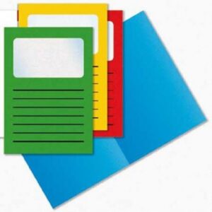 CARTELLE IN CARTA CON FINESTRA TRASP.50PZ