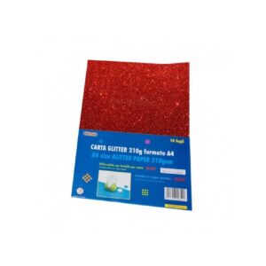 CARTA GLITTER A4 ROSSO 210GR 10FF