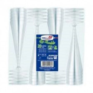 BICCHIERI PLAST.TRASP.FLUTES 20pz